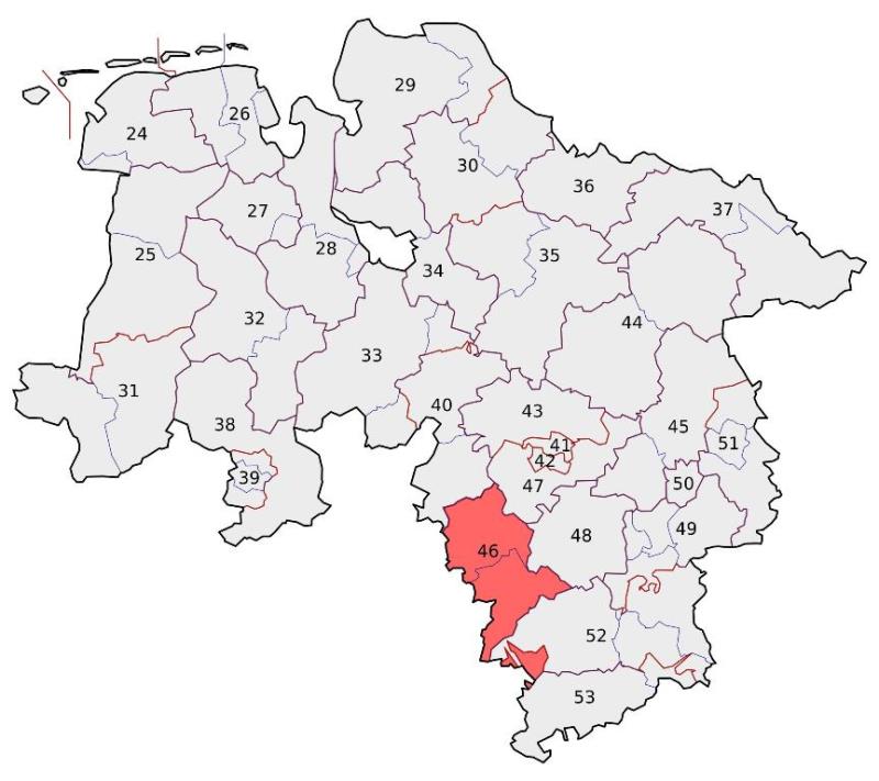 Karte Niedersachsen