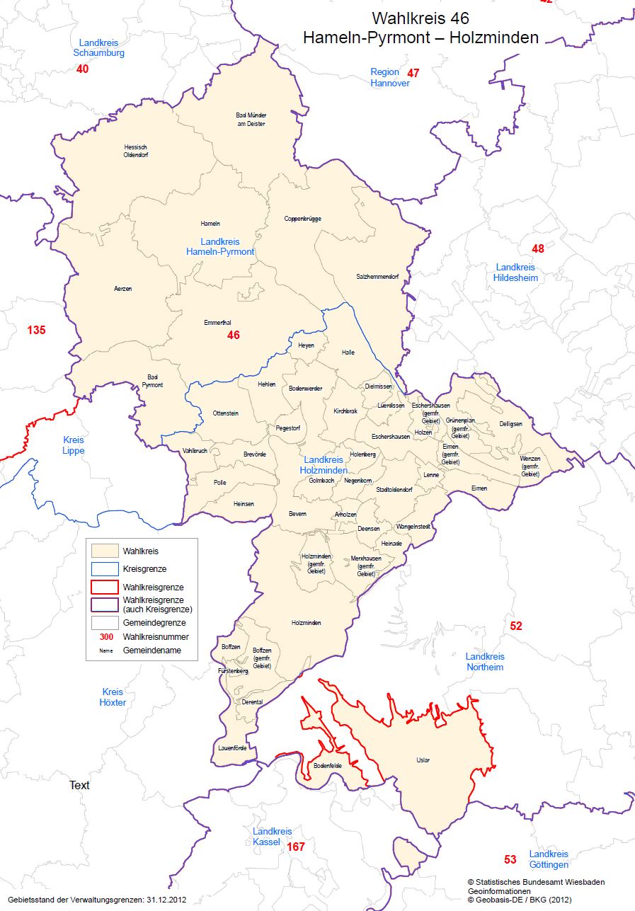 Wahlkeris 46: Hameln-Pyrmont-Holzminden