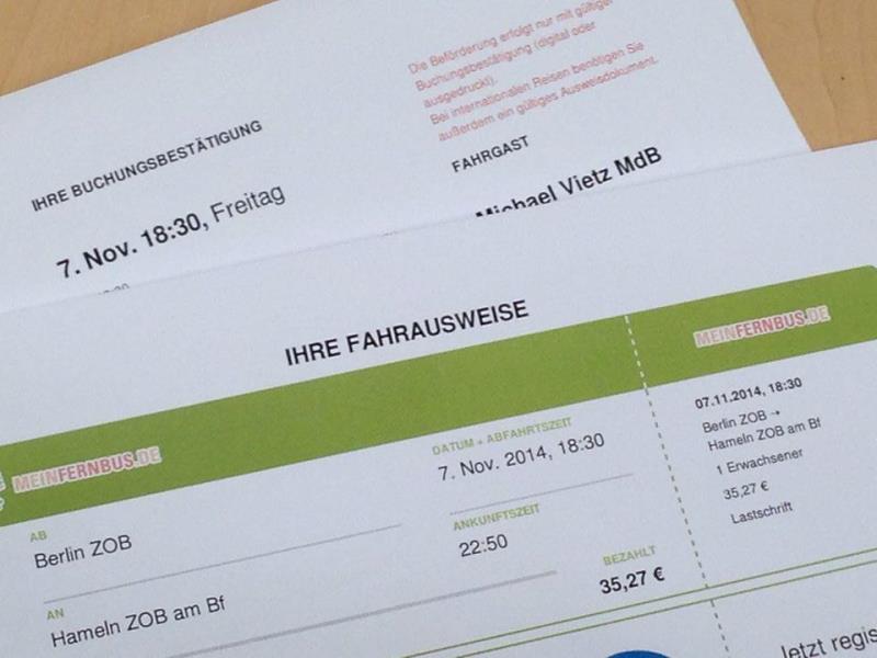 Das Ticket nach Hause...
